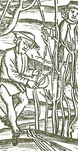 Mittelalterliche Darstellung Hippe-Sichel