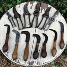 Alte Gartenscheren-Rosenscheren-Hippen-Gartenmesser